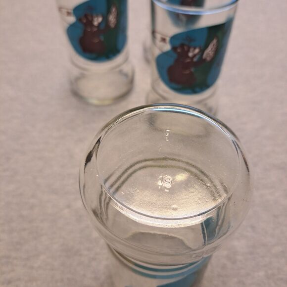 Vtg Sue Bee Honey Juice Glasses SET OF 4 BEAR HONEY BEES 5" Kids Drinking Glass - Picture 7 of 7